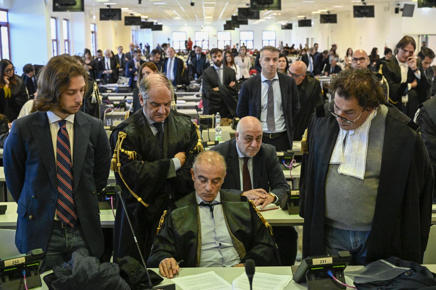 Itaalia maffia kohtuprotsess Calabrias 2023. aasta novembris.