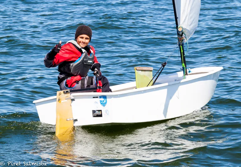 Sinan Ucok Türgist - tänase sõidu võitja Optimist klassi kollases grupis. 43. Spinnakeri regatt 2019 - Kalevi Jahtklubi, Tallinn