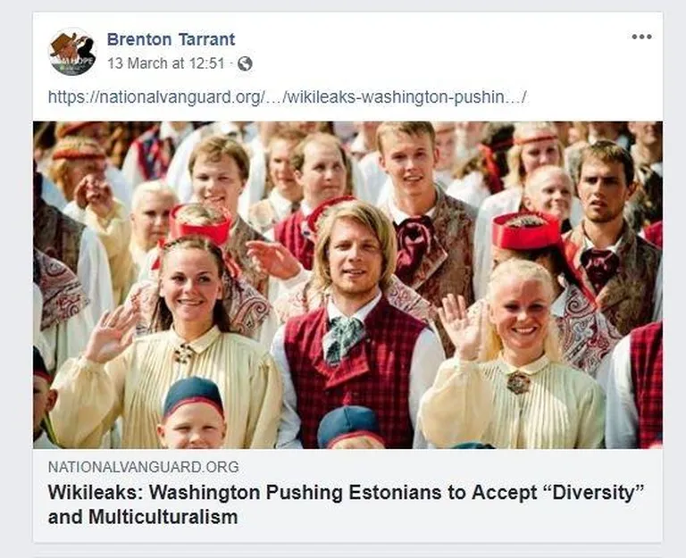 За два дня до атаки террорист опубликовал в социальных сетях пропагандистскую статью об Эстонии.