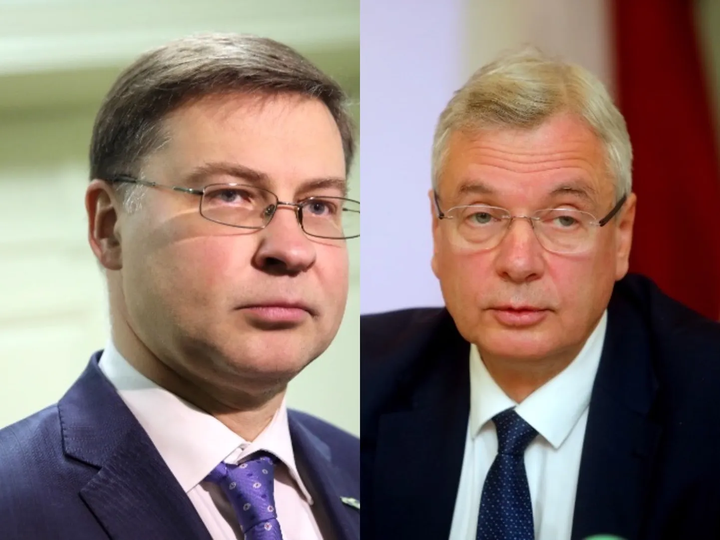 Валдис Домбровскис и Карлис Шадурскис, коллаж Русского TVNET.