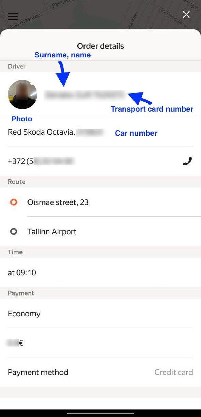 Скриншот приложения Yandex.Taxi.