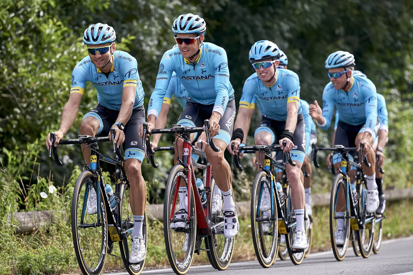 Tanel Kangert, Jakob Fuglsang, Jesper Hansen ja Michael Valgren