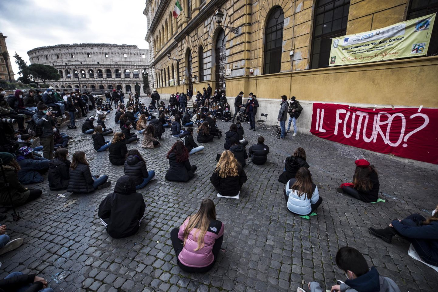 Protests Romā, Itālijā.