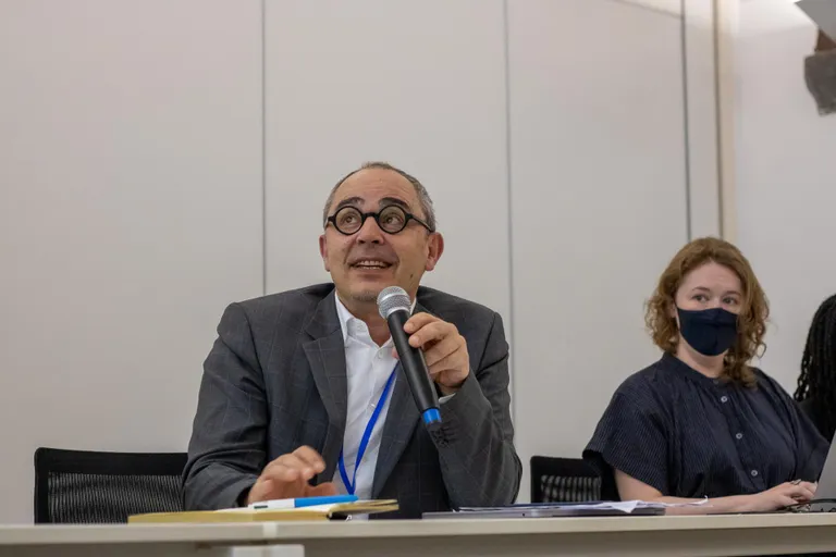 Mourad Amellal, chief of staff to the president of the Kabyle shadow government, at the UNPO conference in Madeira in May 2025.