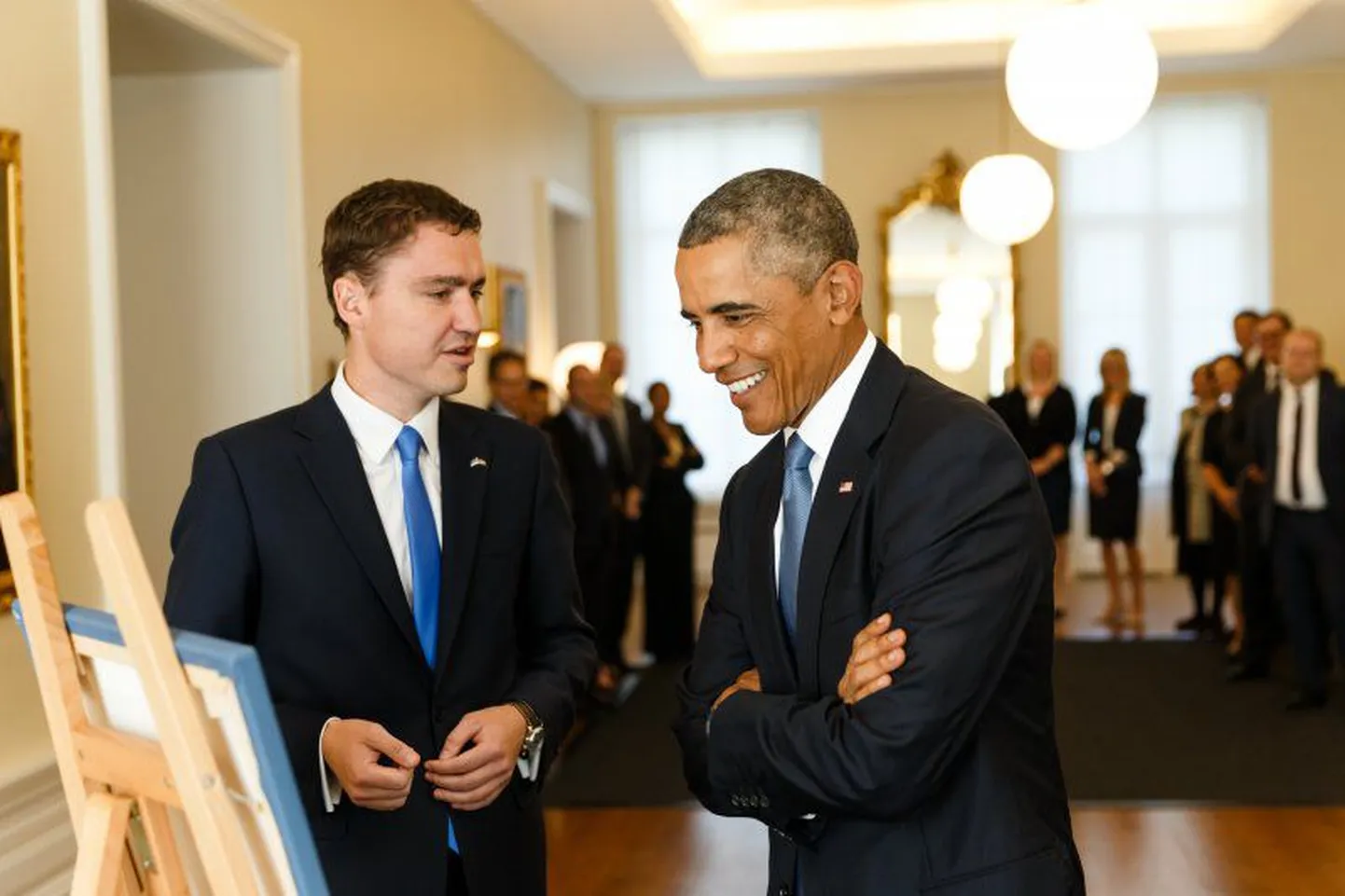 Eesti peaminister Taavi Rõivas ja USA president Barack Obama