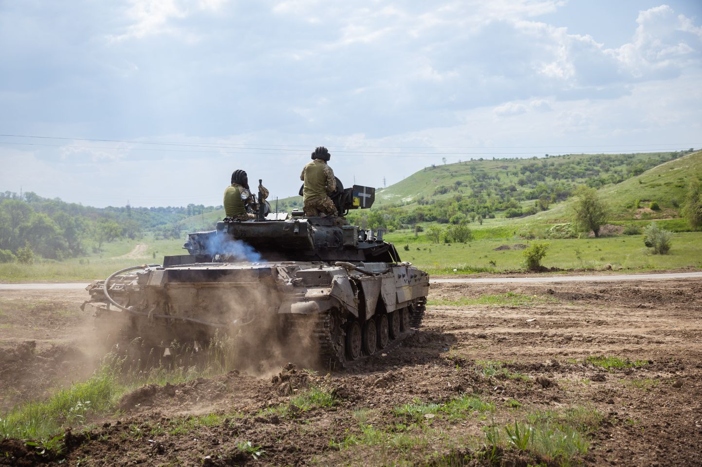 Ukraina 57. üksik motoriseeritud jalaväebrigaadi tankikompanii Bahmuti all.