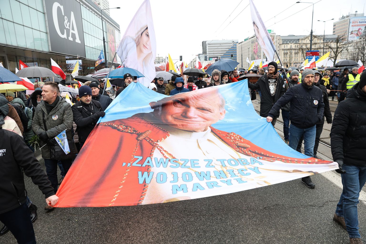 Johannes Paulus II surma-aastapäeva mälestusüritus Varssavis 2. aprillil 2023.