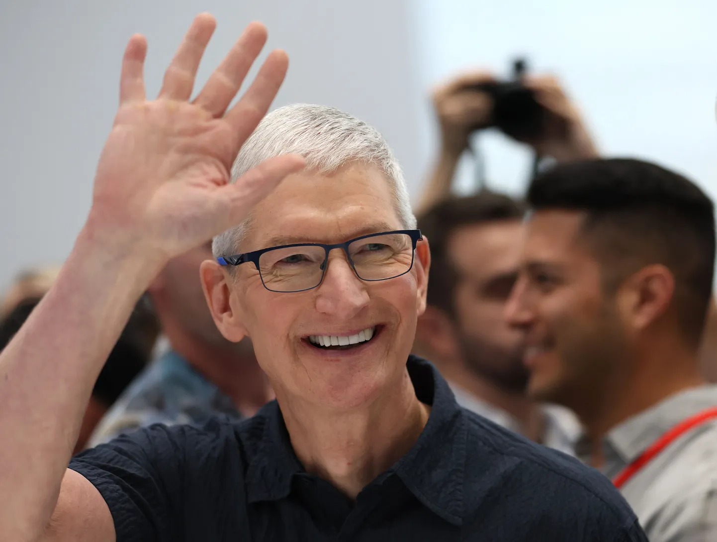 Apple’i tegevjuht Tim Cook Apple’i erisündmuse ajal, mis toimus 9. septembril 2024 ettevõtte peakorteris Cupertinos, Californias. Apple korraldas ürituse, et esitleda uusi iPhone 16, AirPods ja Apple Watch mudeleid.