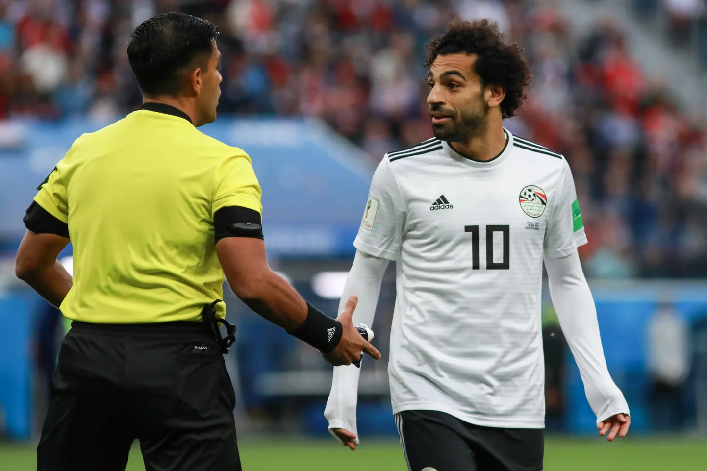SÃO PETERSBURGO, MO - 19.06.2018: RUSSIA VS EGYPT - Mohamed Salah during the match between Russia and Egypt valid for the 2018 World Cup held at the Zenit Arena in St. Petersburg, Russia. (Photo: Ricardo Moreira/Fotoarena/Sipa USA)