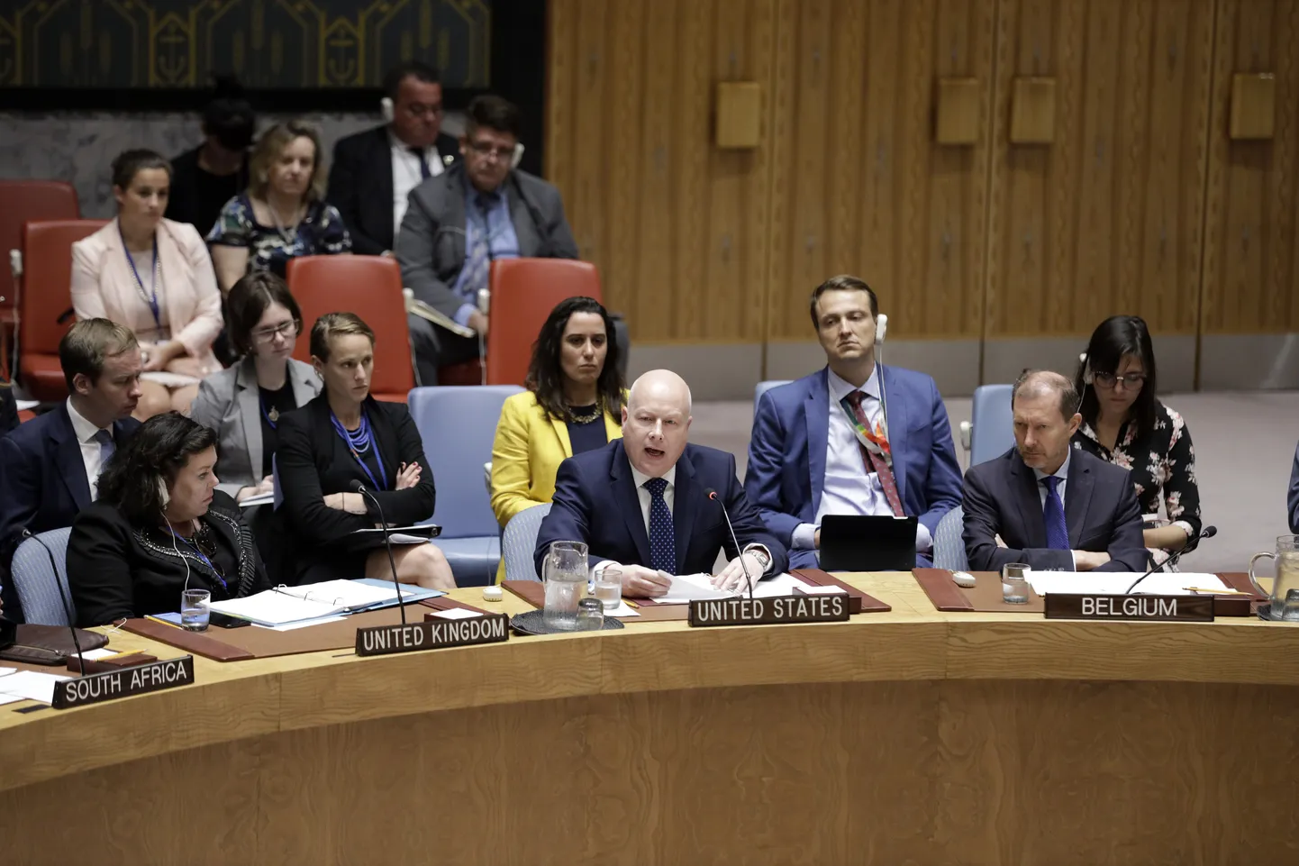 USA presidendi Donald Trumpi eriesindaja Lähis-Ida asjus Jason Greenblatt ÜRO Julgeolekunõukogus esinemas.