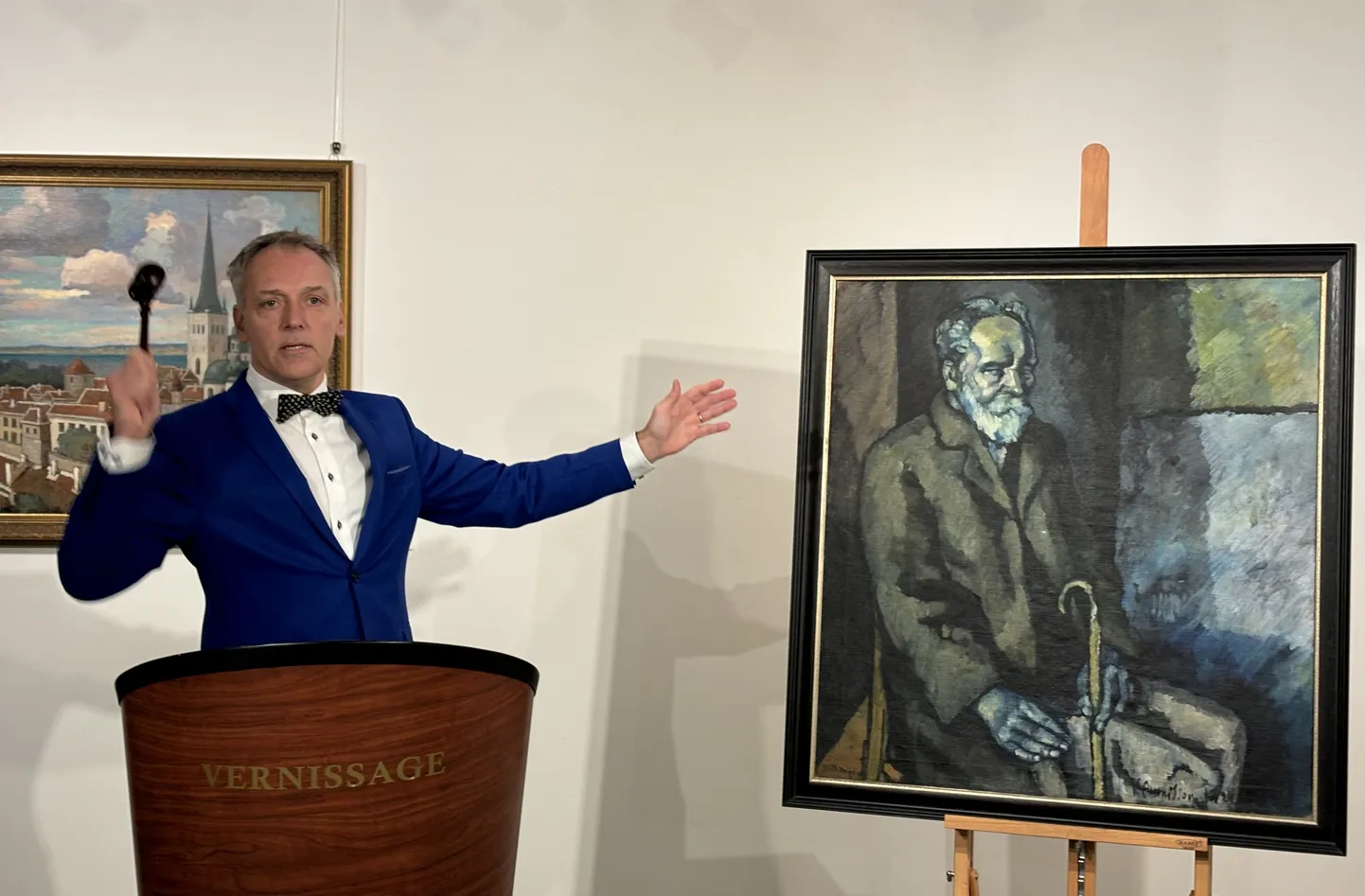 Oksjonipidaja Tauri Tallermaa ja Villem Ormissoni haruldane töö «Pimeda mehe portree».