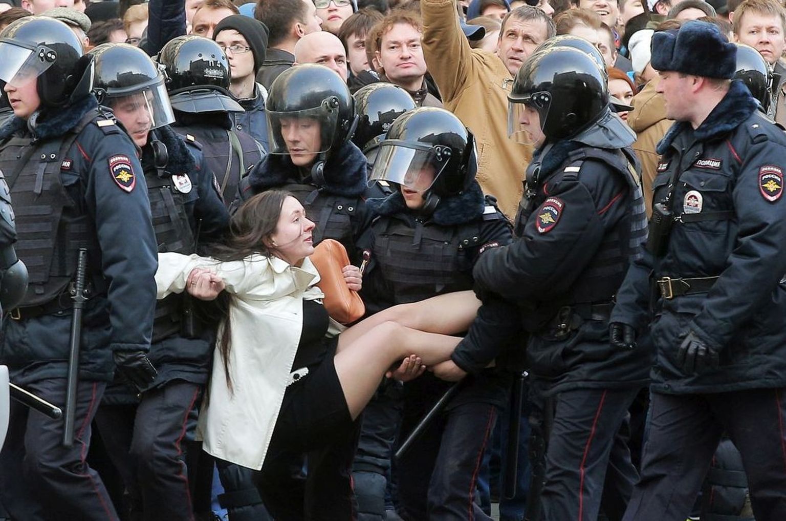 Moskva meeleavaldusel tehtud foto