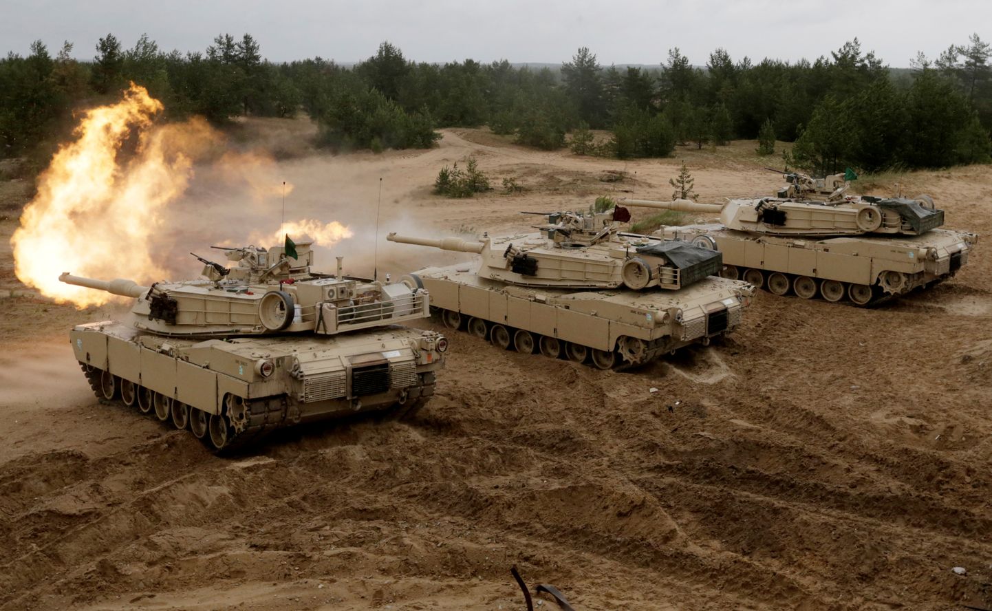 USA Abrams M1 tankid õppusel Saber Strike.