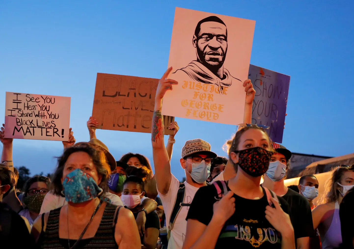 Protesters gather amid nationwide unrest following the death in Minneapolis police custody of George Floyd