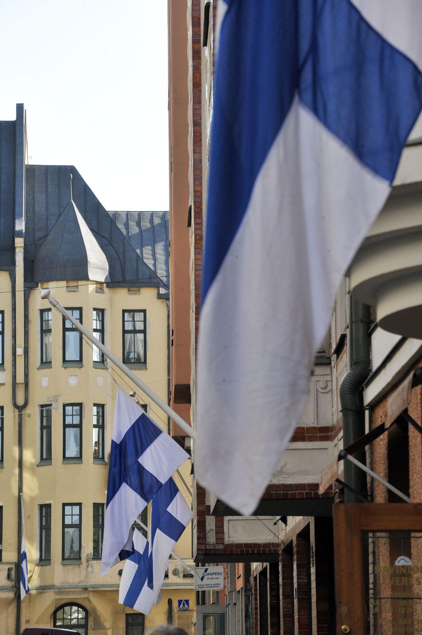 Флаги Финляндии. Фото иллюстративное.