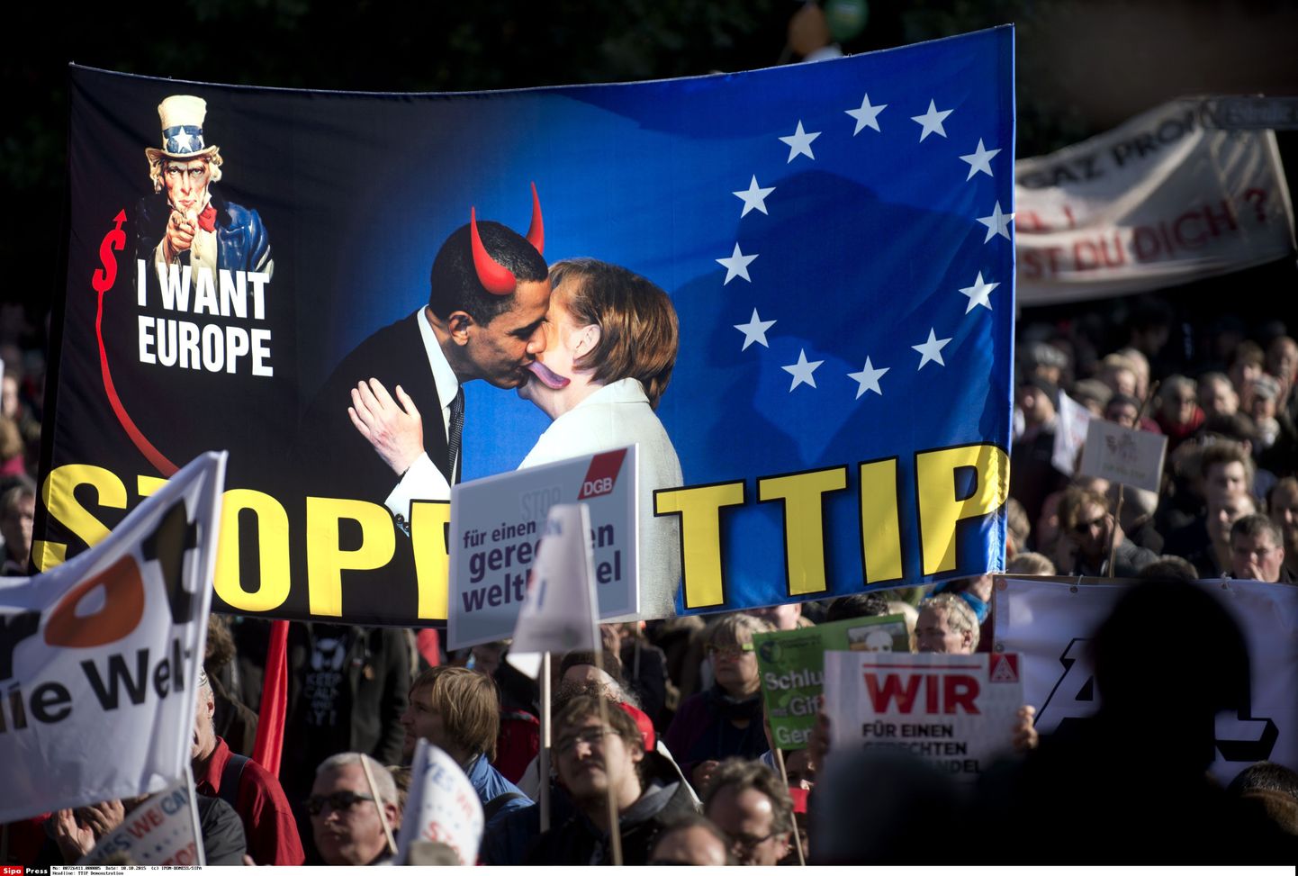 TTIPi vastased protestid möödunud aasta oktoobris Saksamaal Berliinis.