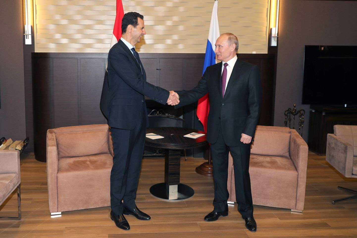 Bashar al-Assadi ja Vladimir Putini kohtumine Sotšis.