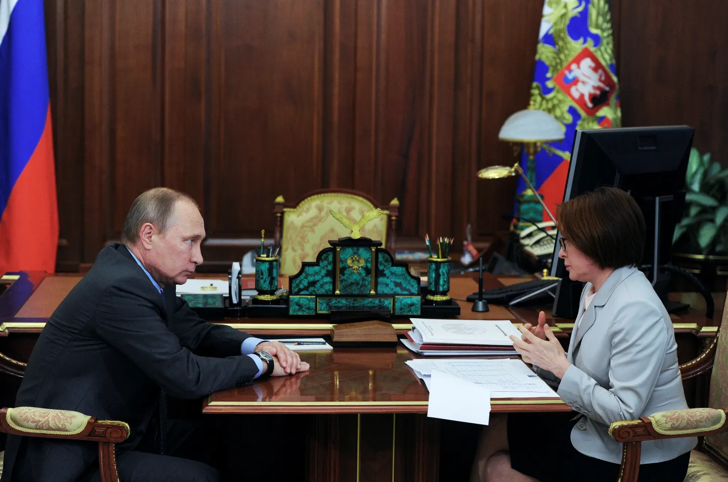 President Vladimir Putin ja keskpanga juht Elvira Nabiullina