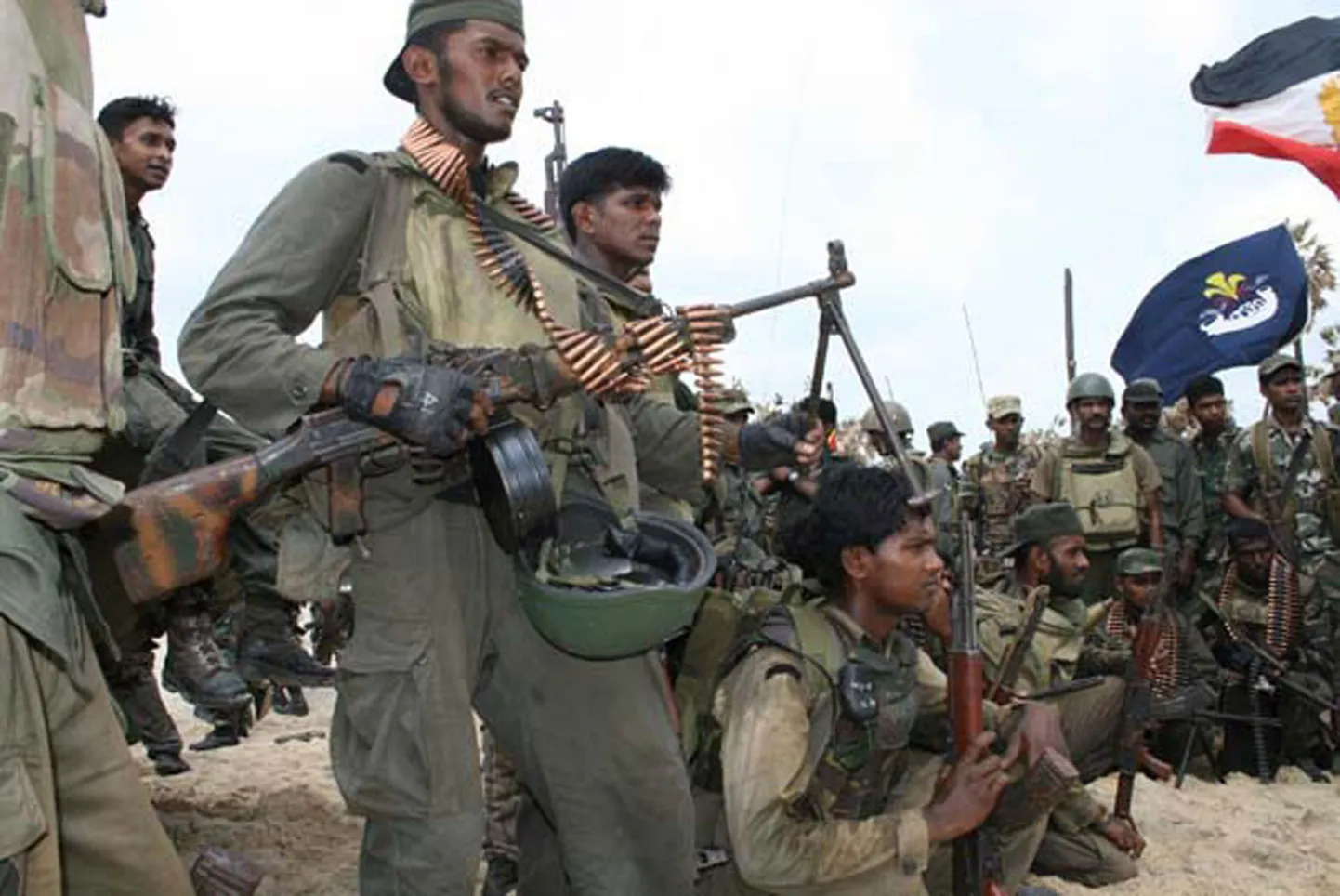 Sri Lanka sõjaväelased 2009. aastal pärast tamilite alistamist.