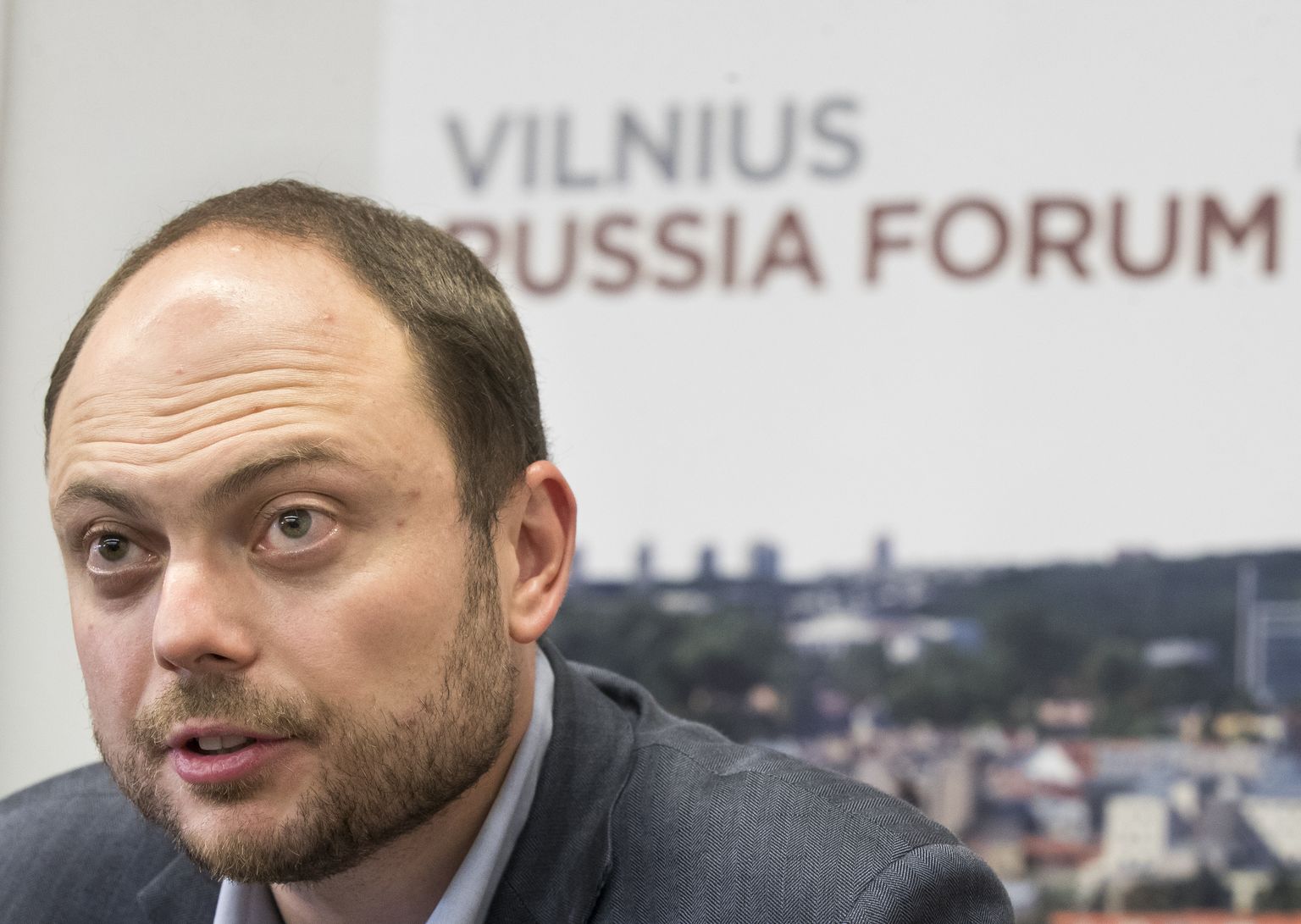 Vene opositsioonipoliitik ja Kremli kriitik Vladimir Kara-Murza viiendal Vilniuse Venemaa foorumil 2018. aastal.