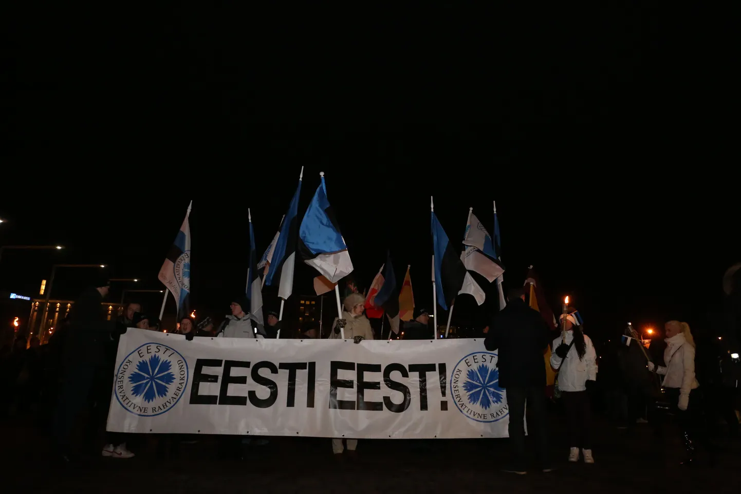 Факельное шествие, организованное молодежным движением EKRE "Синее пробуждение". Иллюстративное фото.