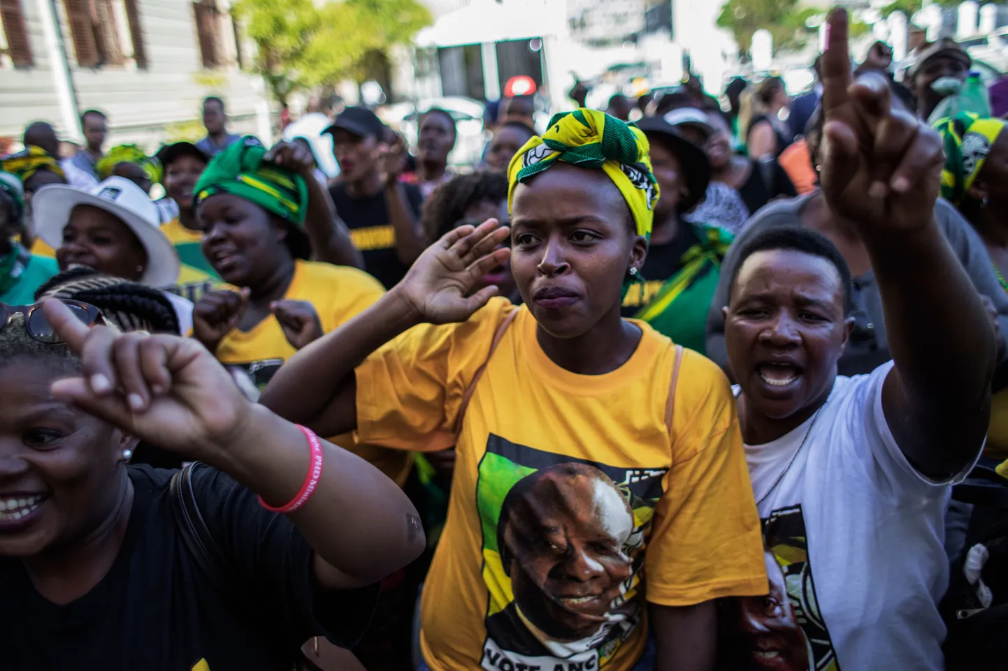 Cyril Ramaphosa toetajad Kaplinnas.