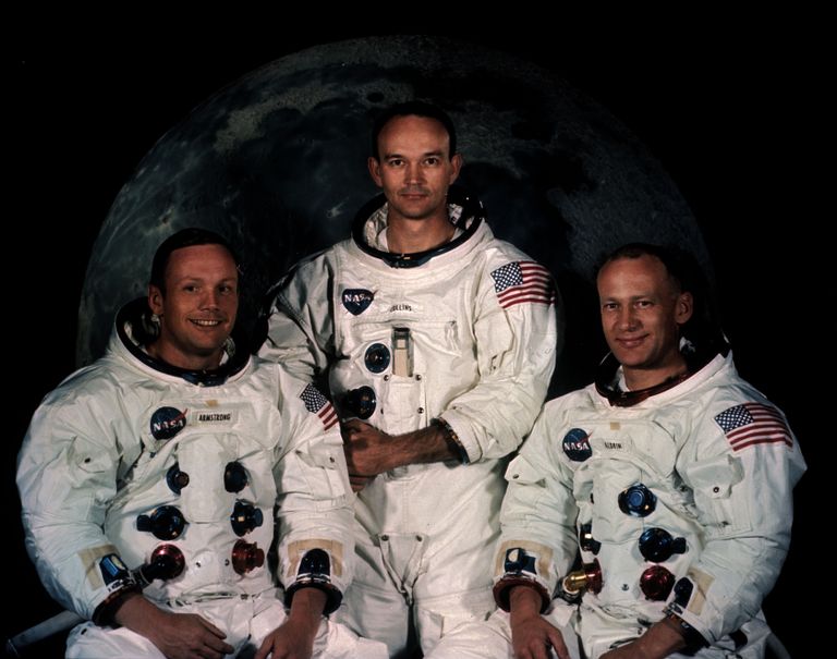 Apollo 11 meeskond vasakult: Neil Armstrong, Michael Collins ja Buzz Aldrin