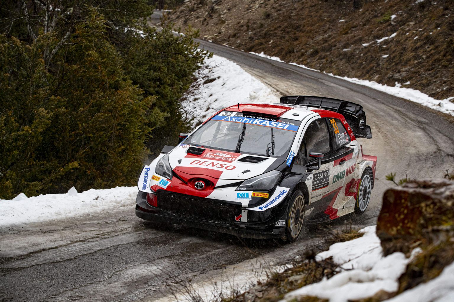 Elfyn Evansi Toyota Yaris WRC-auto. Foto on illustratiivne.