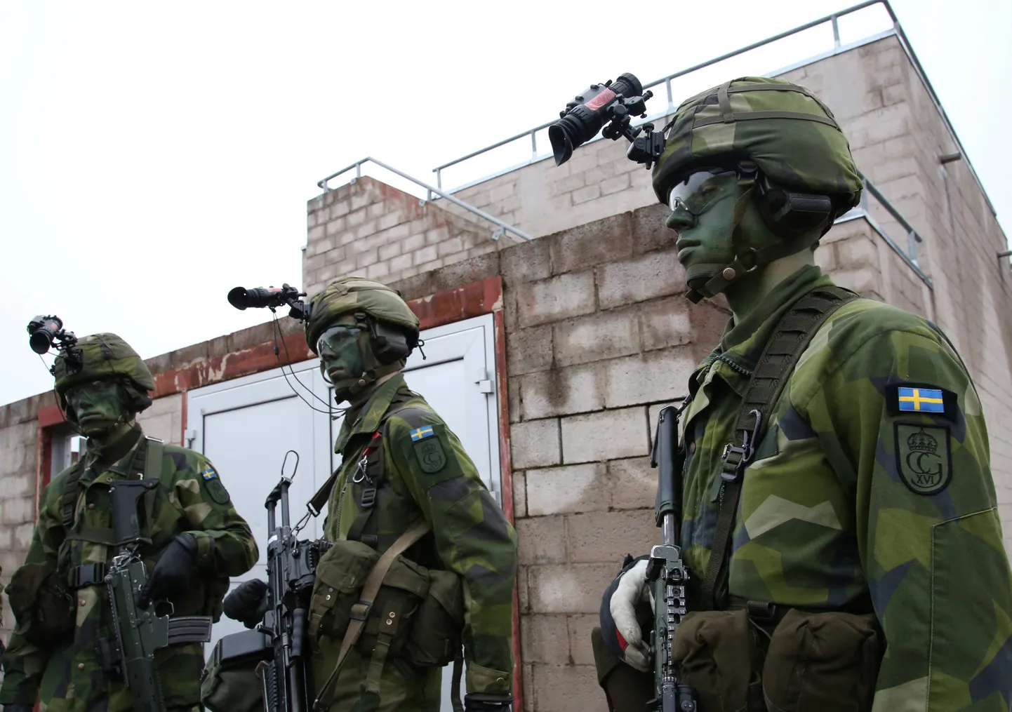 Rootsi sõdurid õppusel Kungsangeni sõjaväelinnakus Stockholmi lähistel 27. veebruaril 2024. aastal.