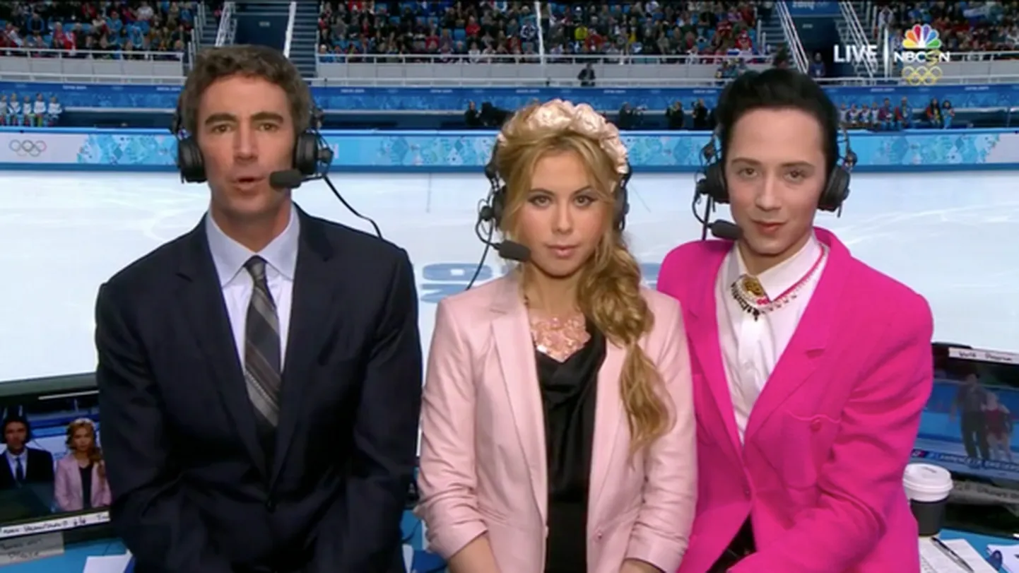 Johnny Weir (paremal) NBC Sports Networki eetris.