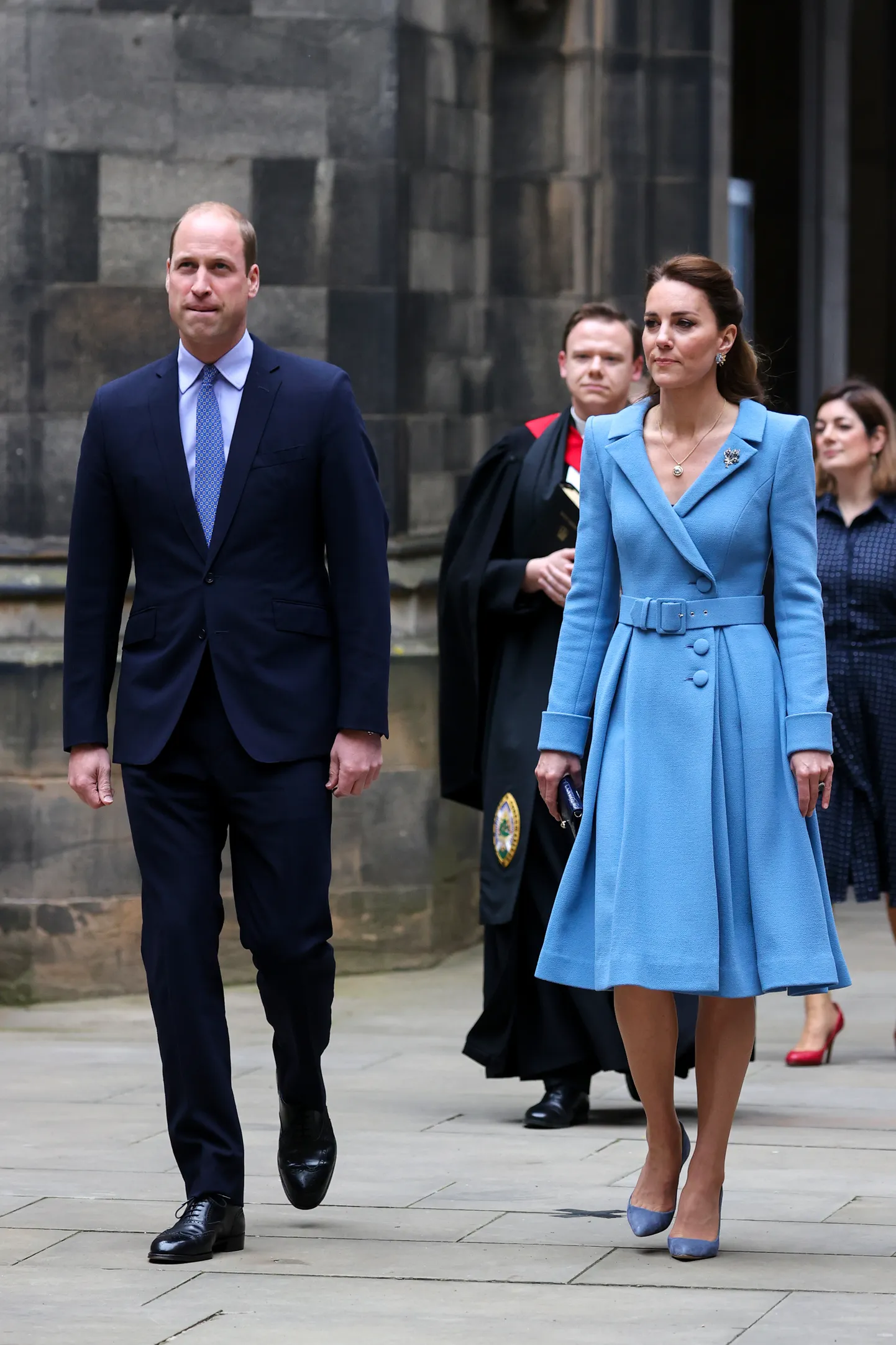 Герцог и герцогиня Кембриджские прибывают на церемонию закрытия Генеральной ассамблеи церкви Шотландии. Май, 2021 год.