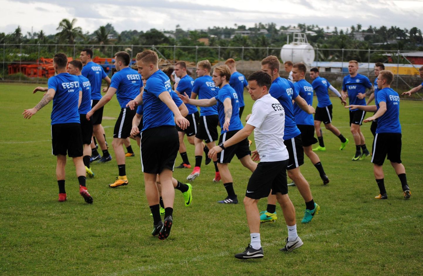 Eesti jalgpallikoondis valmistumas kohtumiseks