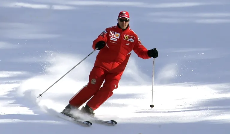 Michael Schumacher mäesuusatamas