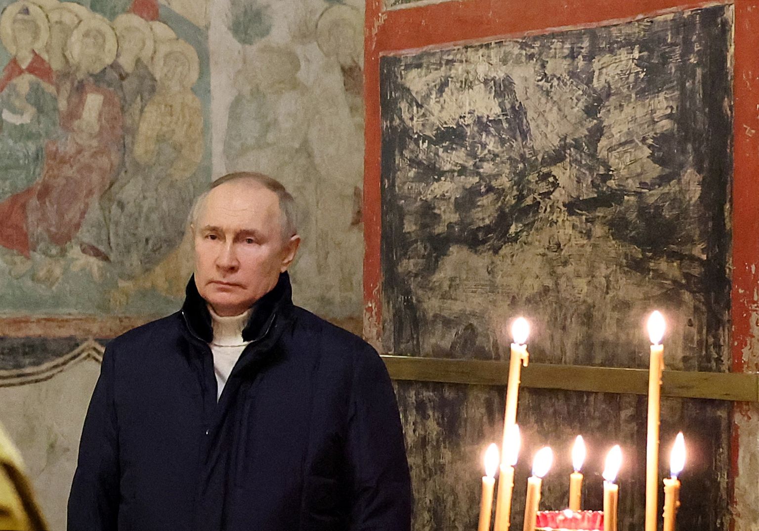 Venemaa president Vladimir Putin osales 7. jaanuaril 2023 Kremlis õigeusu kiriku jõulujumalateenistusel