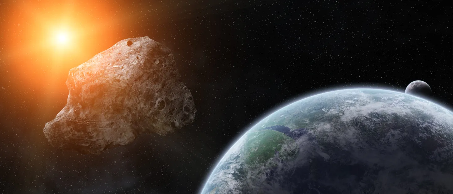 Arvutijoonistus Maast ja asteroidist