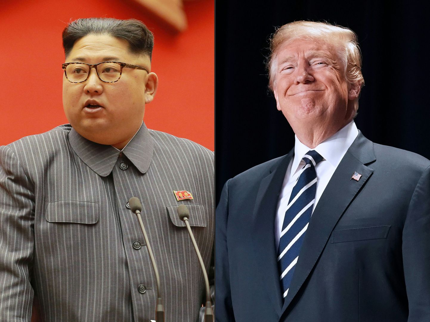Fotod Põhja-Korea liidrist Kim Jong-unist ja USA presidendist Donald Trumpist.