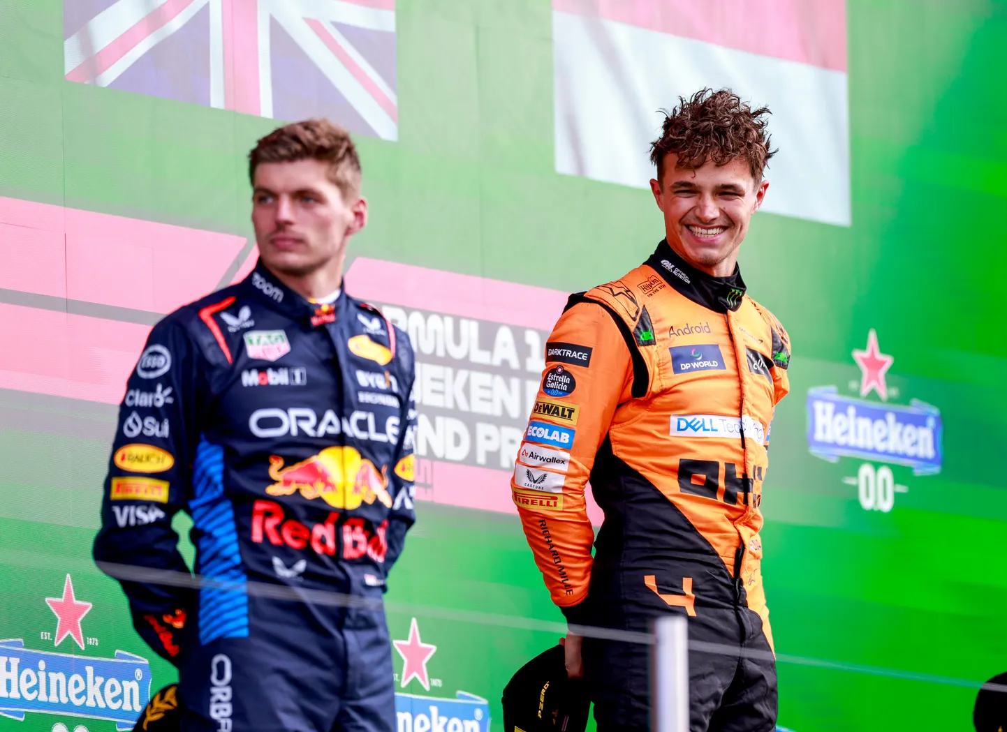 Tänavuse põneva hooaja peategelased Max Verstappen (vasakul) ja Lando Norris.