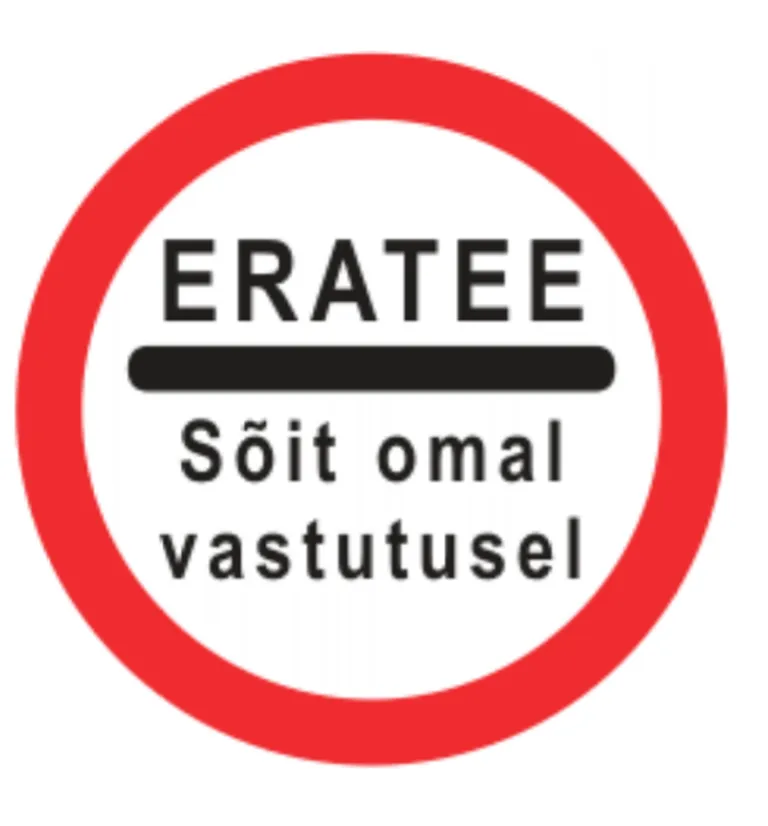 Erateed tähistav liiklusmärk.