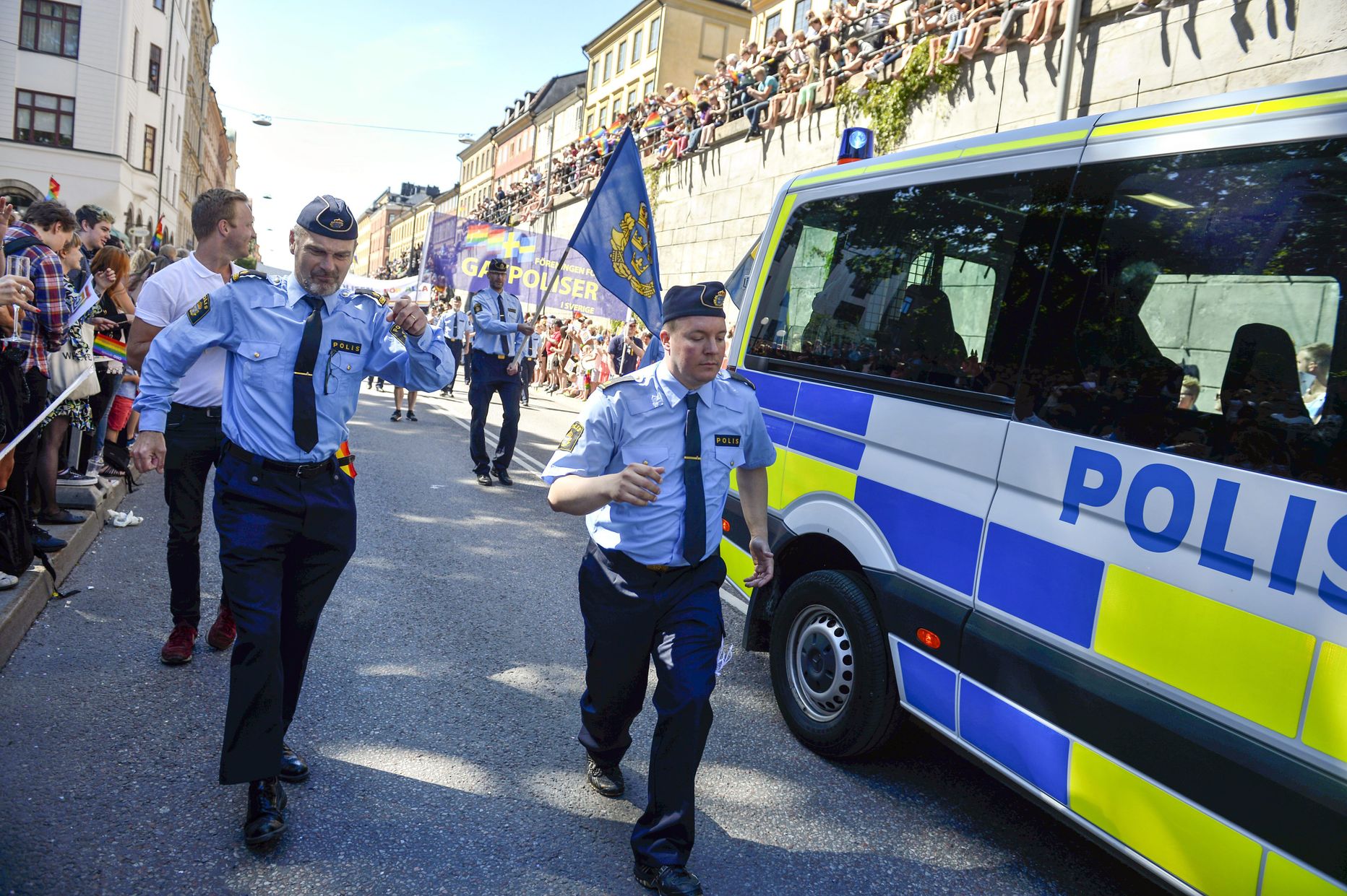 Stockholmi politsei möödunud nädalavahetusel pride'il.