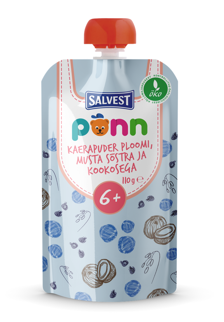 Экологическая каша AS Salvest PõNN со сливой, черной смородиной и кокосом.