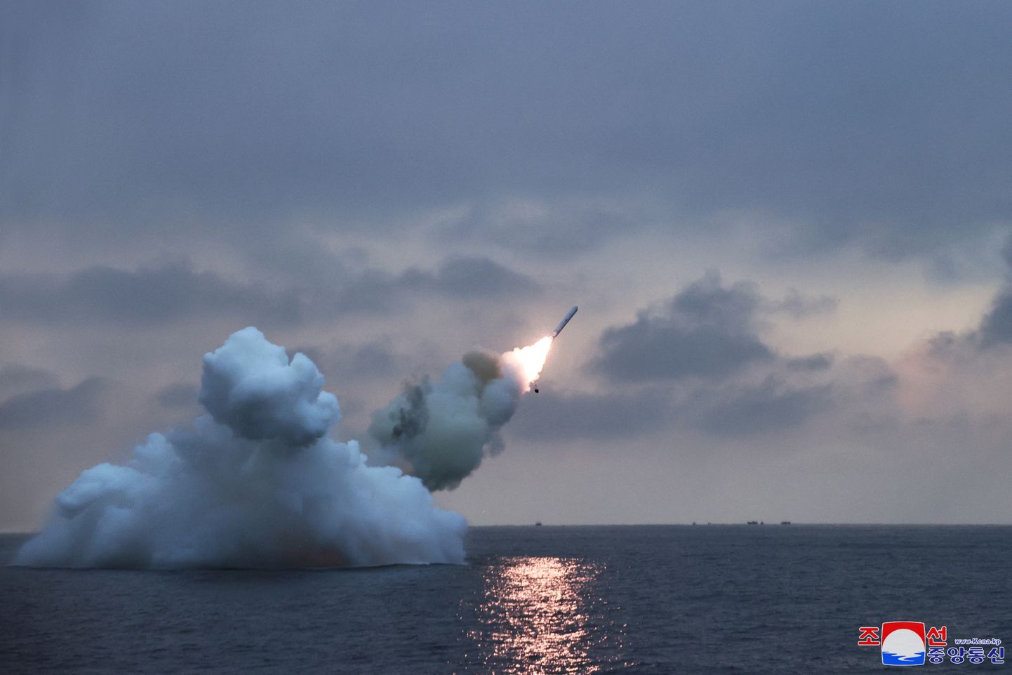 View of what appears to be a submarine-launched cruise missile test at an undisclosed location in North Korea in this picture released by the Korean Central News Agency on January 28, 2024. KCNA via REUTERS    ATTENTION EDITORS - THIS IMAGE WAS PROVIDED BY A THIRD PARTY. REUTERS IS UNABLE TO INDEPENDENTLY VERIFY THIS IMAGE. NO THIRD PARTY SALES. SOUTH KOREA OUT. NO COMMERCIAL OR EDITORIAL SALES IN SOUTH KOREA.