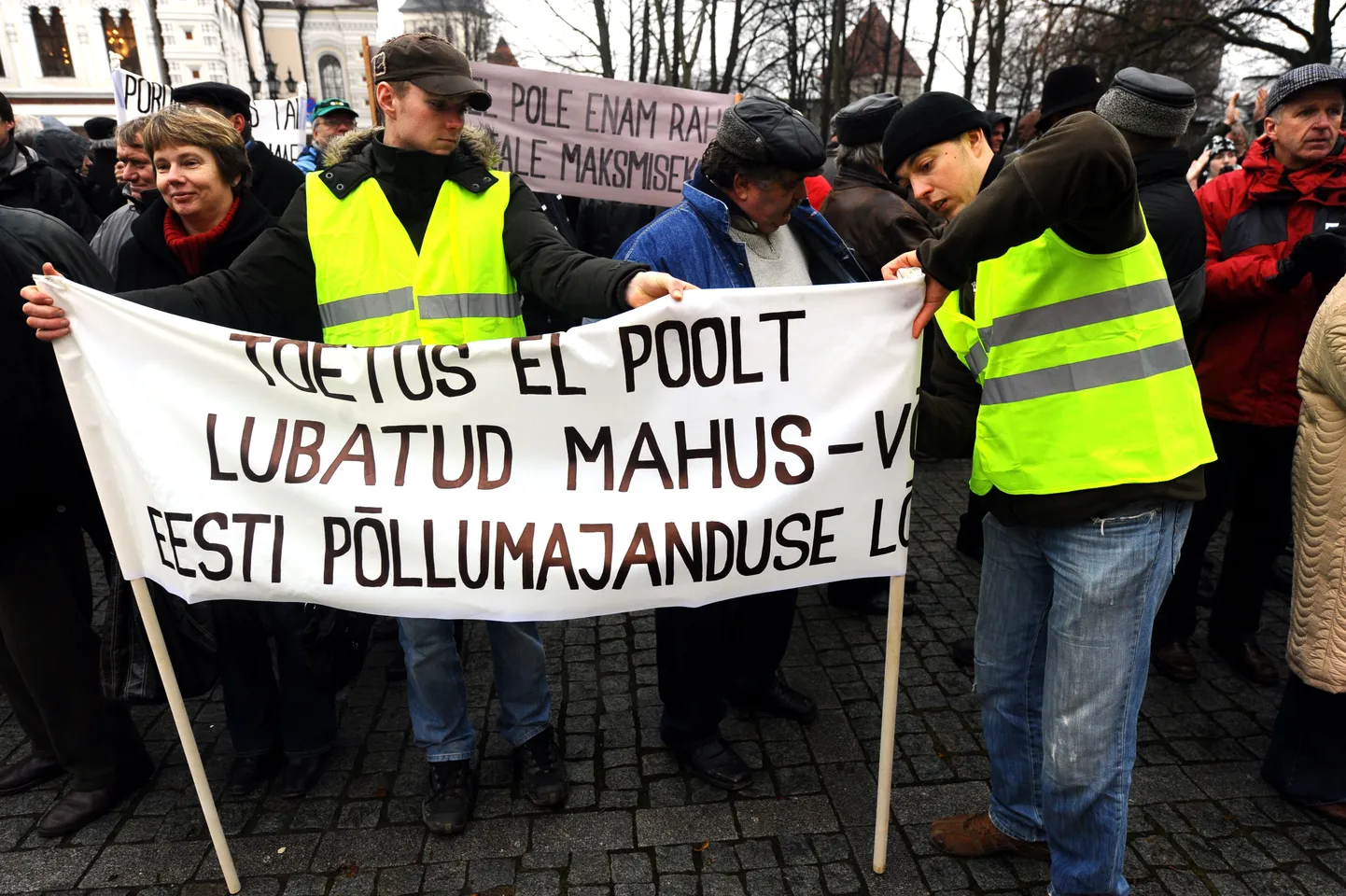 Põllumeeste meeleavaldus 2009. aastal Toompea lossi ees