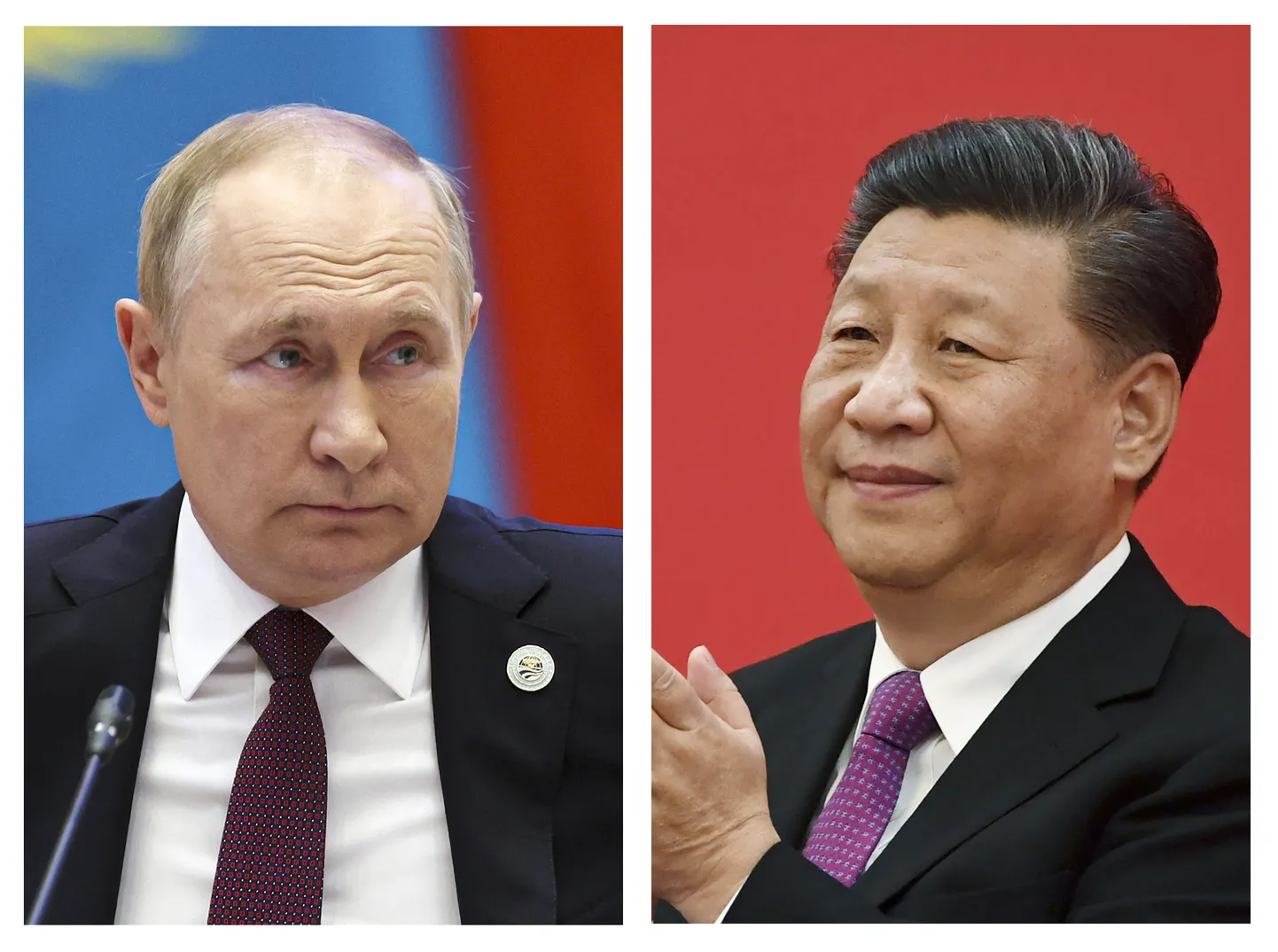 Президент России Владимир Путин и председатель Китая Си Цзиньпин.