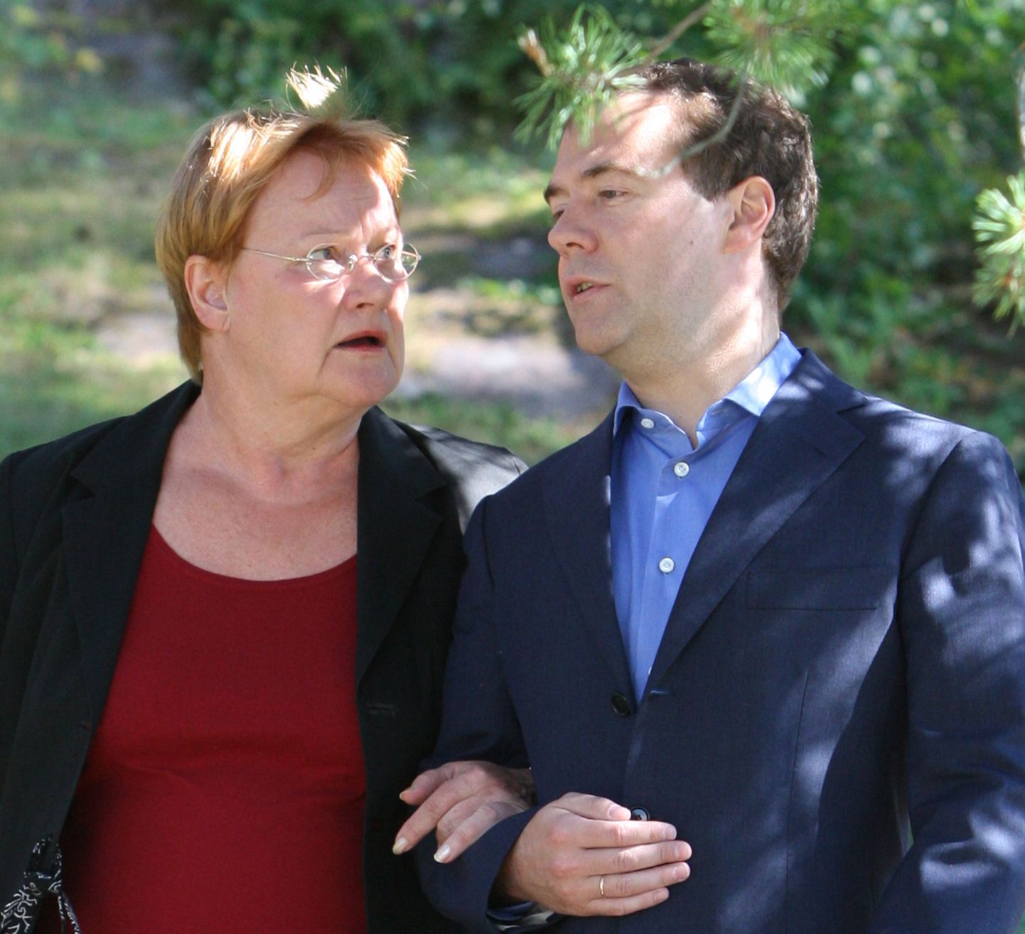 Tarja Halonen ja Dmitri Medvedev juulis Soome riigipea suveresidentsis Kultarantas.