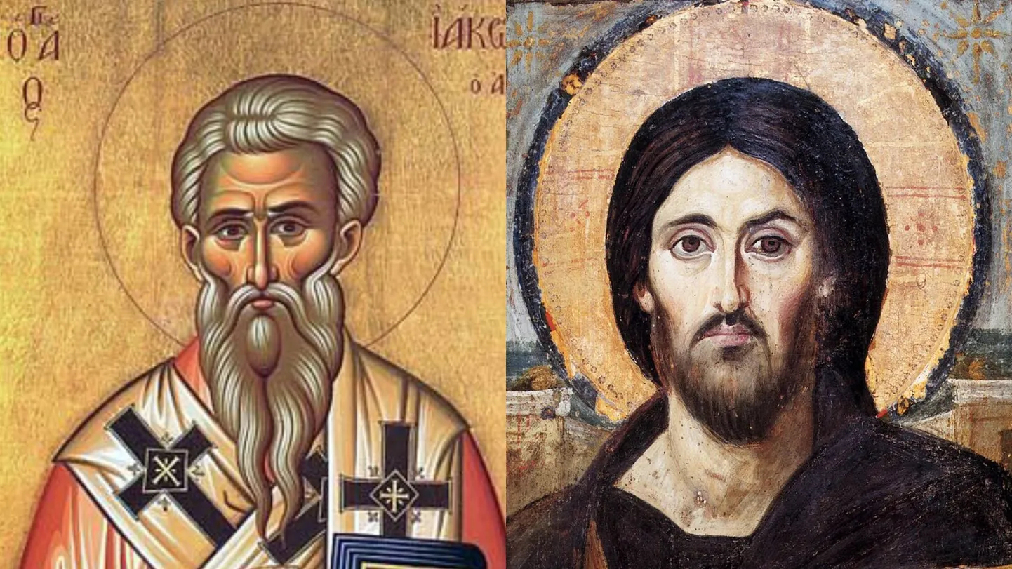 Jēzus brālis Jēkabs (pa kreisi) un Jēzus.