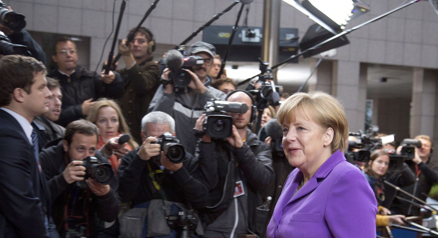 Saksamaa kantsler Angela Merkel täna hommikul Brüsselis.