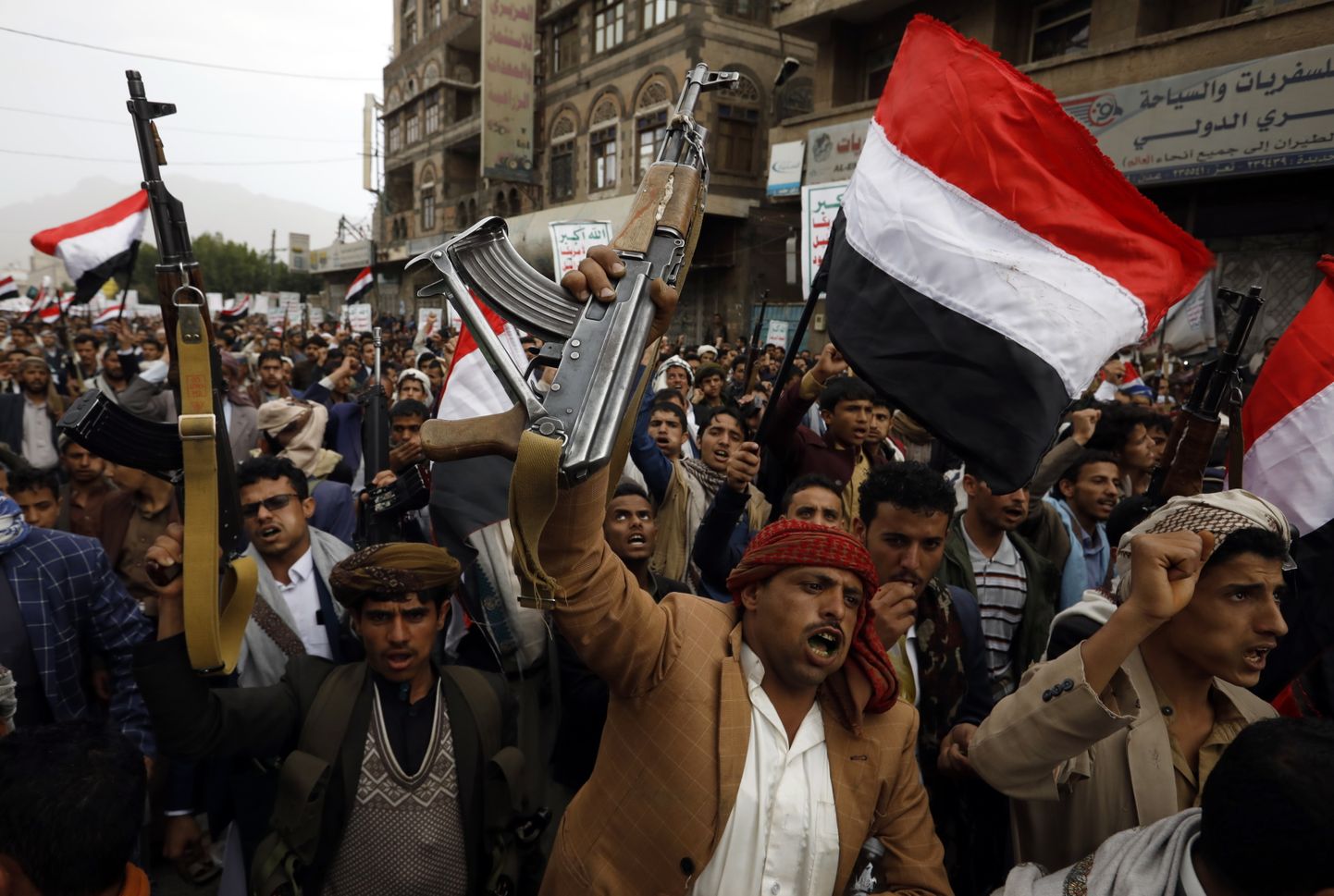 Protest Saudi Araabia toetatud Jeemeni valitsusvägede vastu.