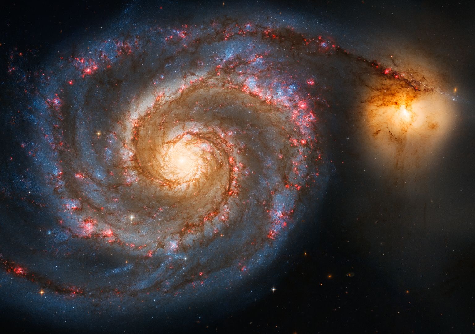 NASA arvutijoonistus Messier 51 ehk Veekeerise galaktikast