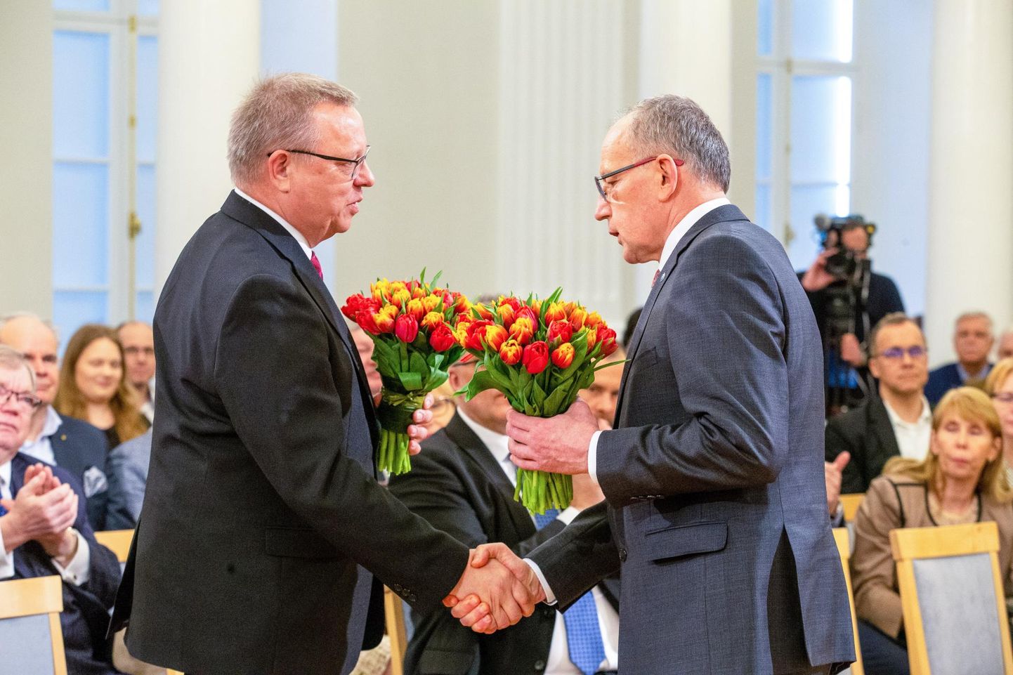 Kevadel kandideeris Raul Eamets (vasakul) Tartu Ülikooli rektoriks. Tänasest Eametsal sinna majja enam asja pole