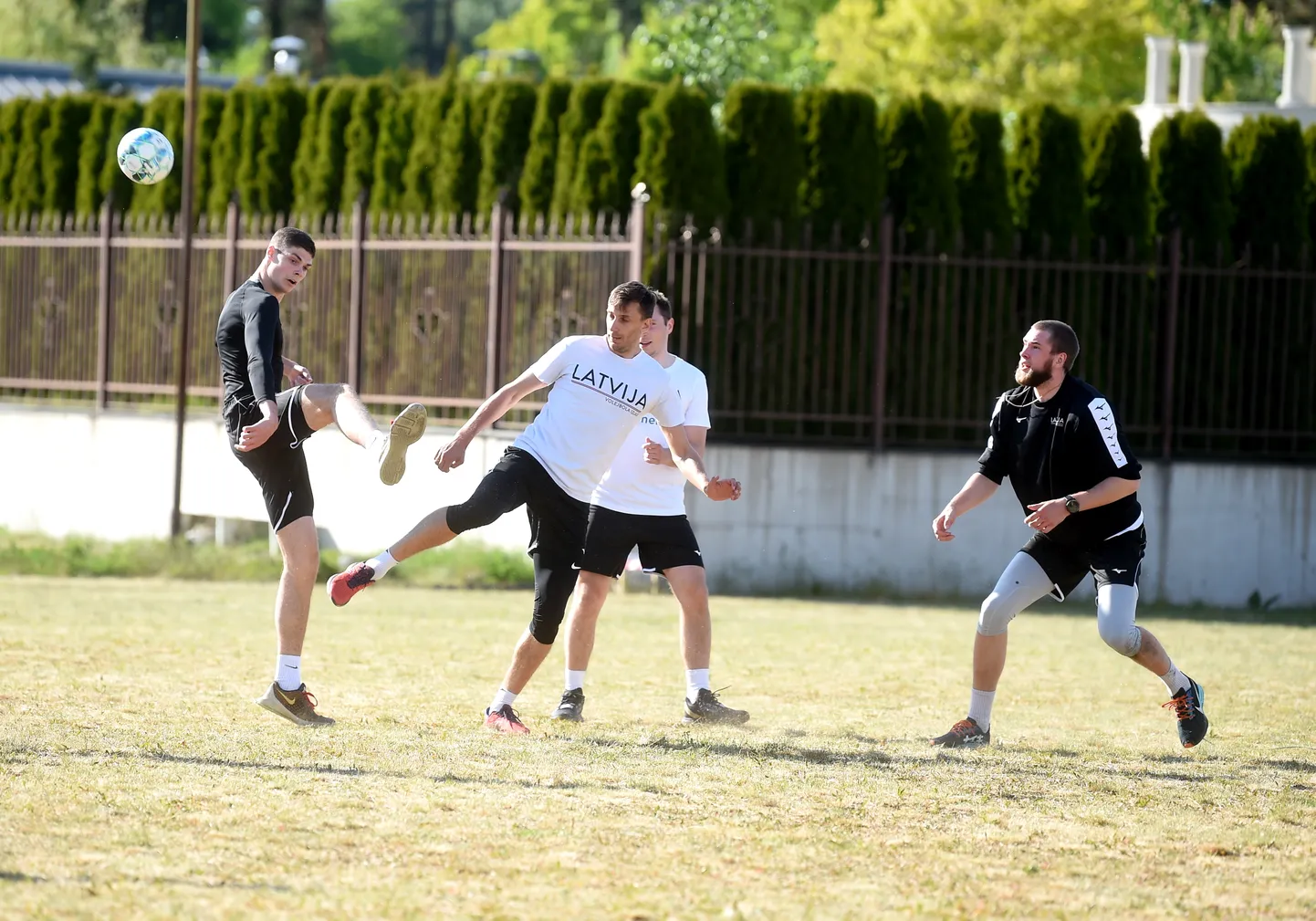 Latvijas vīriešu volejbola izlases atvērtais treniņš sporta centrā "Mežaparks".